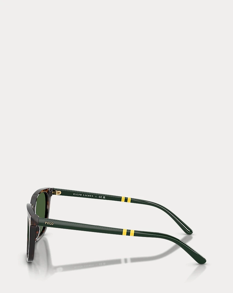 Rugby-Stripe Square Sunglasses