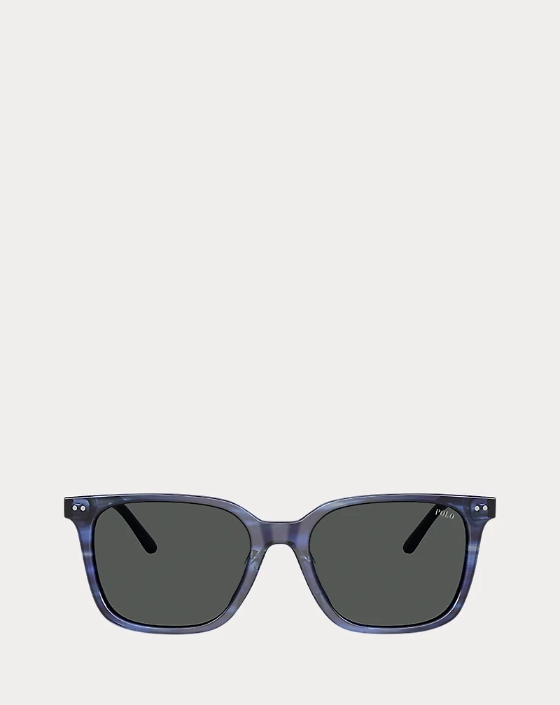 Rugby-Stripe Square Sunglasses