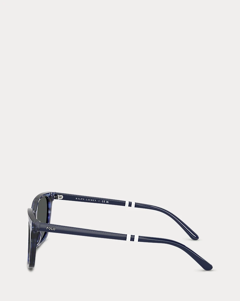 Rugby-Stripe Square Sunglasses