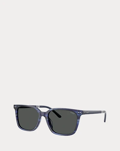 Rugby-Stripe Square Sunglasses