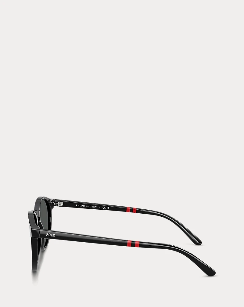 Rugby-Stripe Round Sunglasses