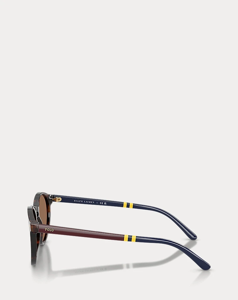 Rugby-Stripe Round Sunglasses