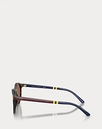 Rugby-Stripe Round Sunglasses