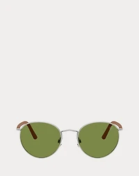 Automotive Leather-Trim Metal Sunglasses