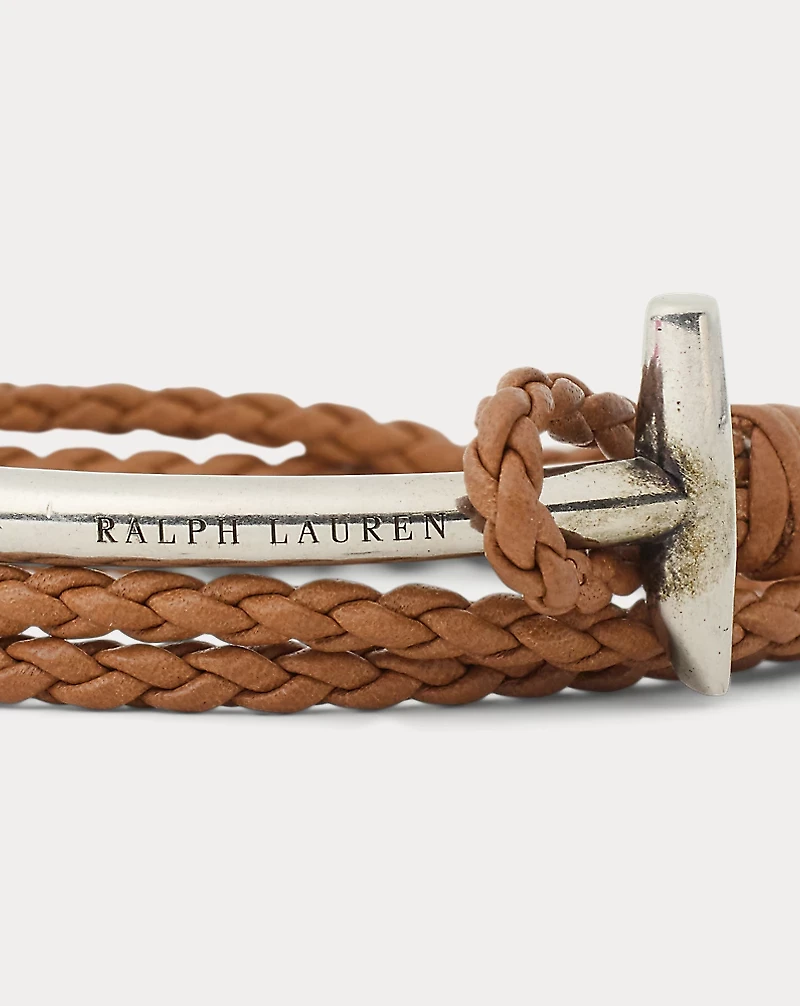 Triple-Wrap Leather Mallet Bracelet