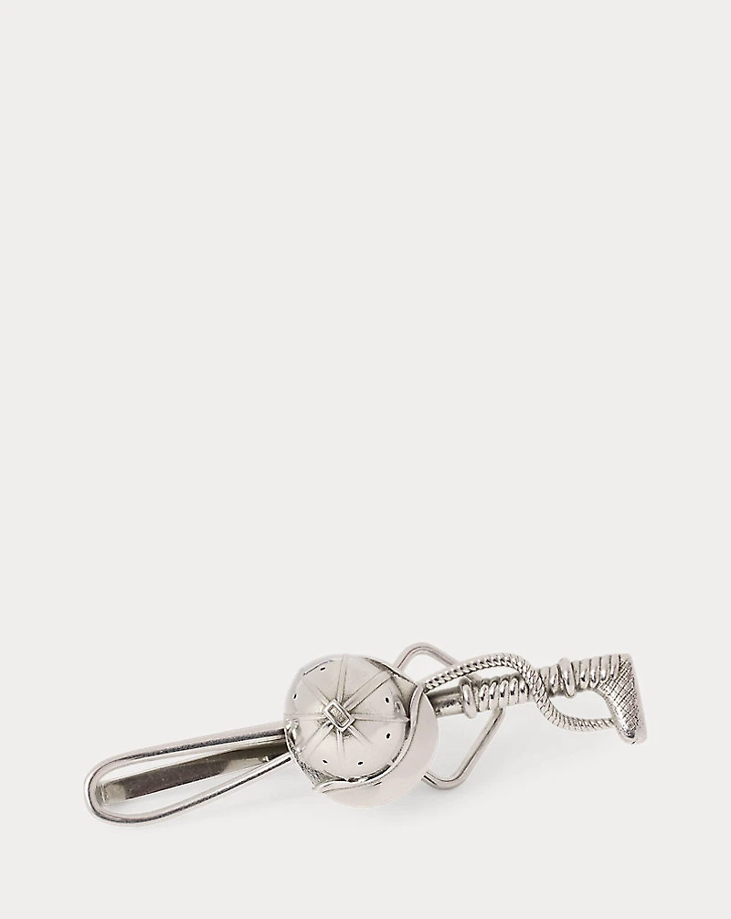 Sterling Silver Polo Helmet Tie Bar