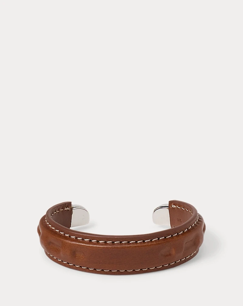 Calfskin-Wrapped Sterling Silver Cuff