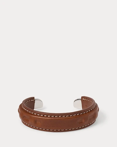 Calfskin-Wrapped Sterling Silver Cuff