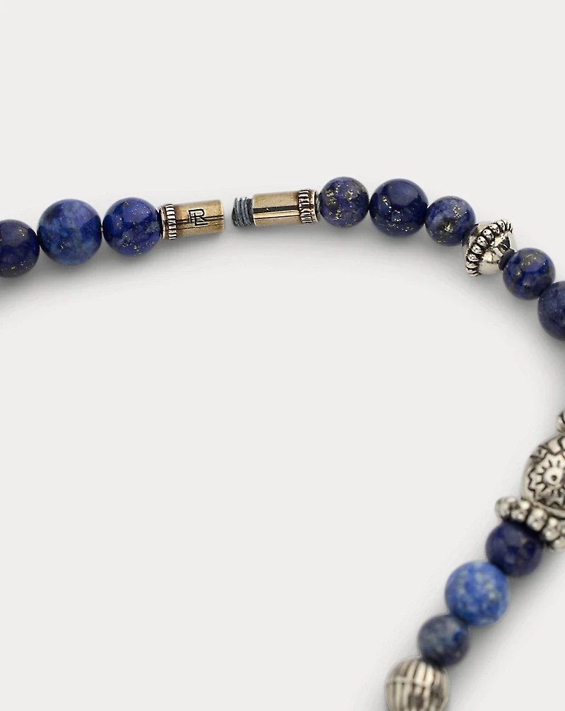 Short Blue-Tone Beaded Necklace
