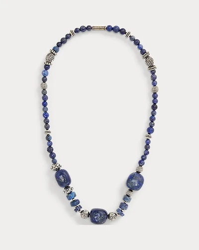 Short Blue-Tone Beaded Necklace