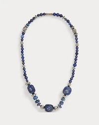 Short Blue-Tone Beaded Necklace