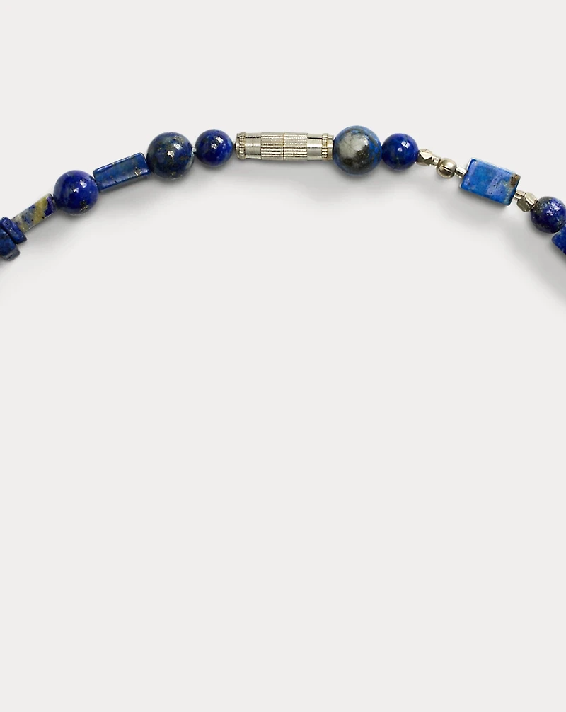 Long Blue-Tone Beaded Necklace