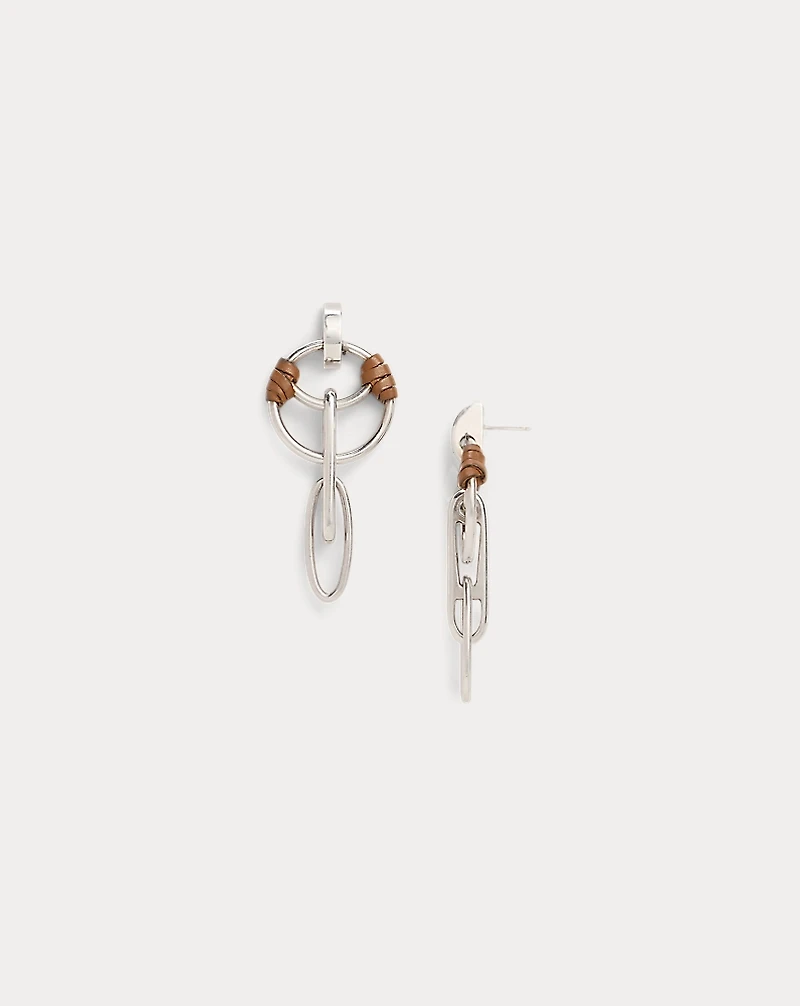Calfskin-Trim Small Equestrian Earrings
