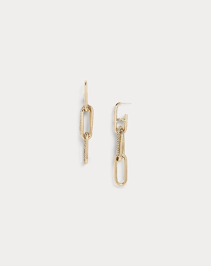 Champagne-Tone Overlap Earrings