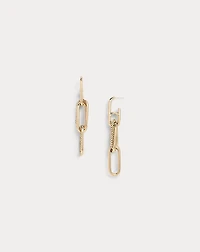 Champagne-Tone Overlap Earrings