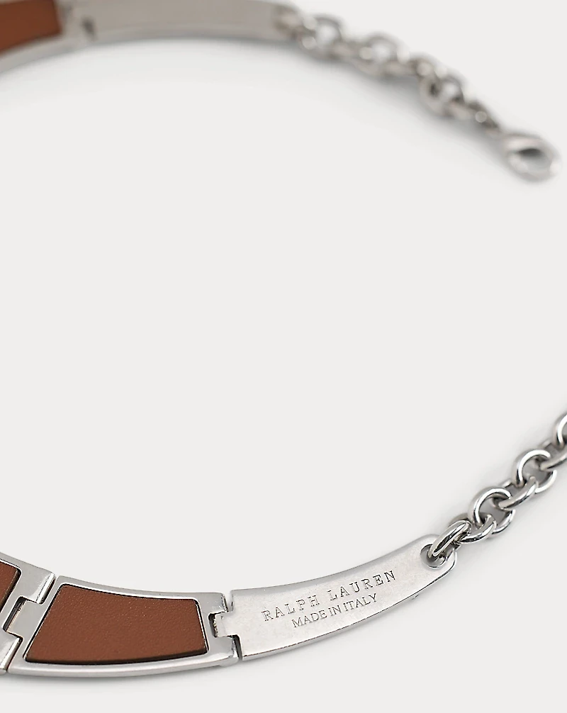 Inset-Wood Plaque Necklace