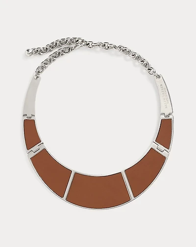 Inset-Wood Plaque Necklace