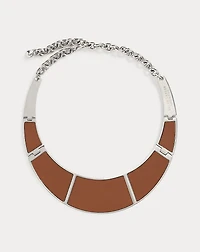 Inset-Wood Plaque Necklace