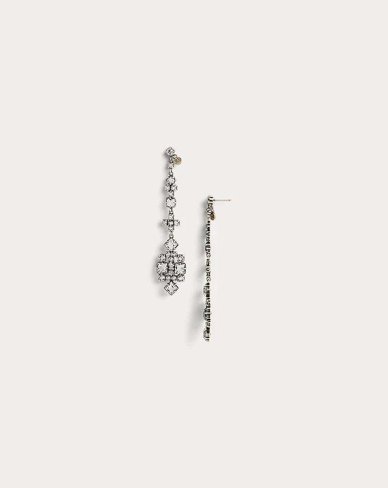 Antiqued Crystal Drop Earrings