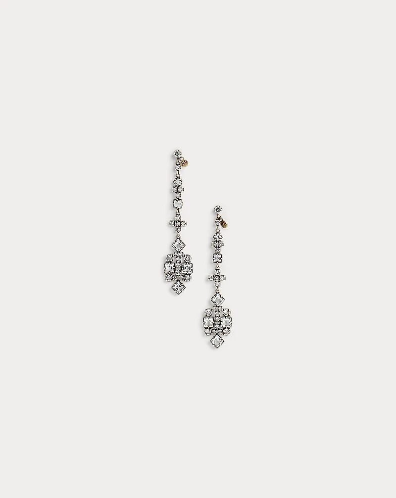Antiqued Crystal Drop Earrings