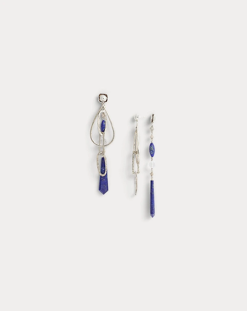 Double-Sided Lapis Drop Earrings