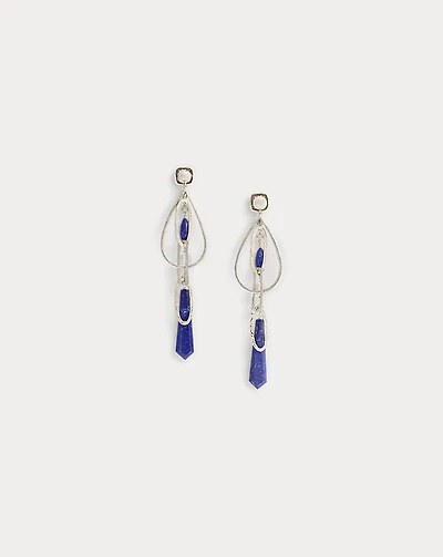 Double-Sided Lapis Drop Earrings