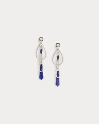 Double-Sided Lapis Drop Earrings