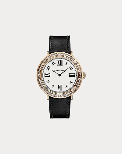 38 MM Rose Gold Watch With Diamond Bezel