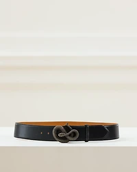2002 Snake-Buckle Leather Belt - Size M
