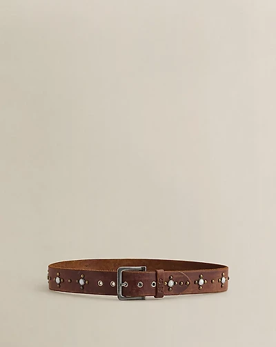c. 2008 Studded Leather Belt - Size 30