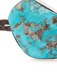 1970s Turquoise & Leather Bolo Tie