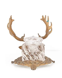 1880s–’90s Brass Elk-Head Inkwell