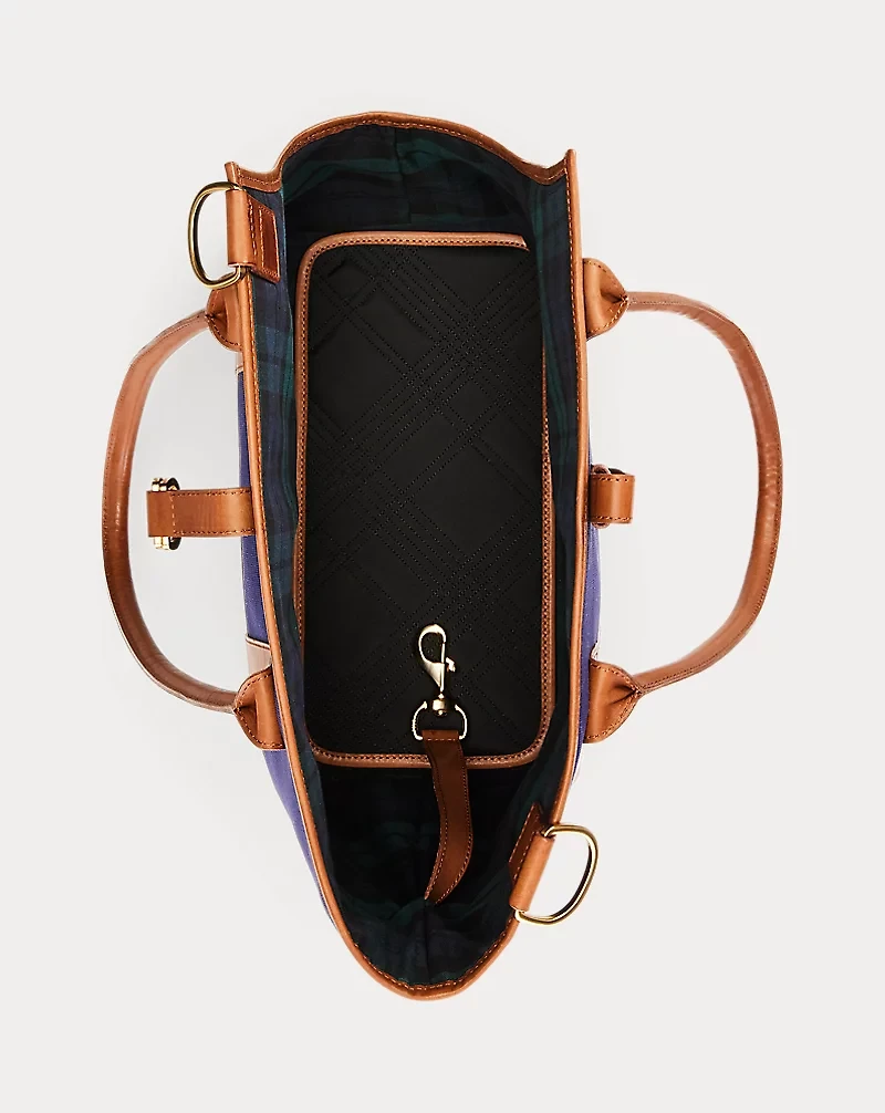 Leather-Trimmed Canvas Pet Tote Bag