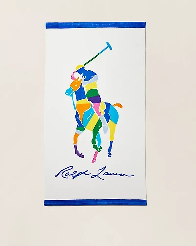 Color-Blocked Big Pony Beach Towel