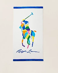 Color-Blocked Big Pony Beach Towel