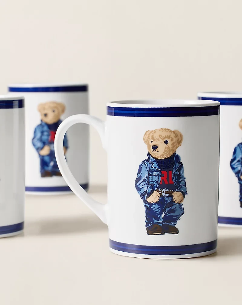 Denim Polo Bear Mug Gift Set