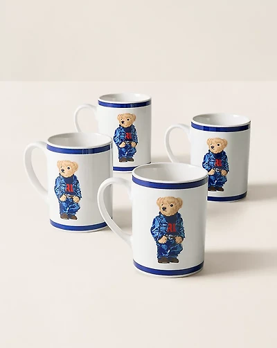 Denim Polo Bear Mug Gift Set