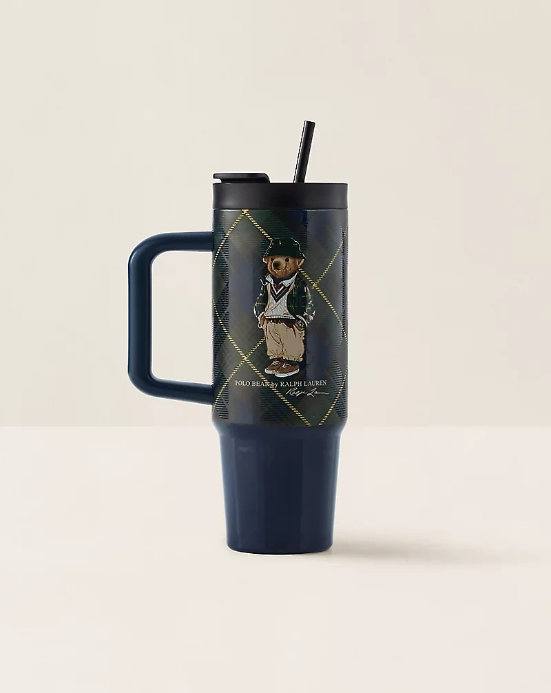 Highmoore Polo Bear Water Bottle & Straw