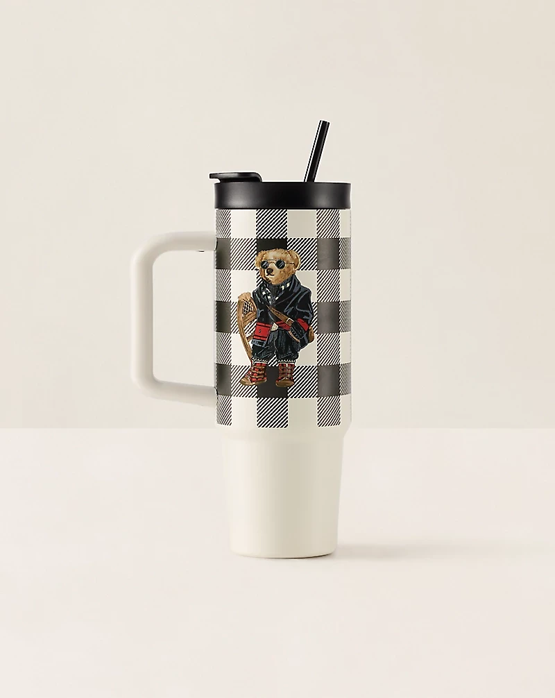 Holiday Polo Bear Water Bottle & Straw