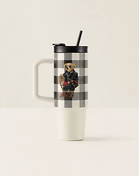 Holiday Polo Bear Water Bottle & Straw