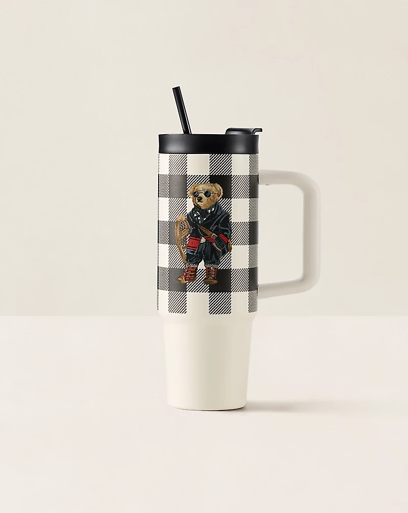 Holiday Polo Bear Water Bottle & Straw