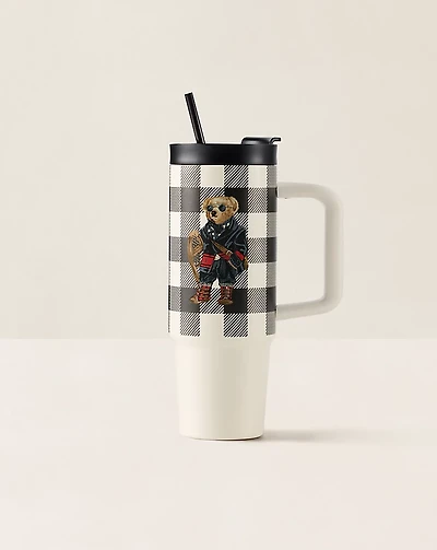 Holiday Polo Bear Water Bottle & Straw