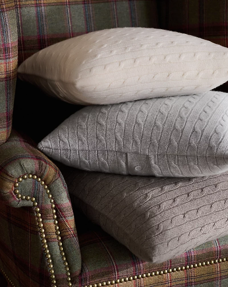 Cable Cashmere Throw Pillow