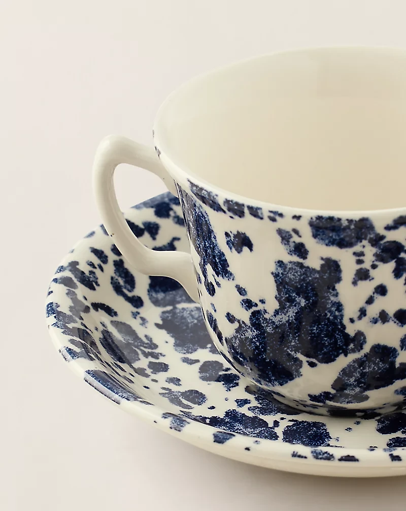 Antique Marble Teacup & Saucer
