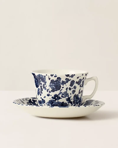 Antique Marble Teacup & Saucer