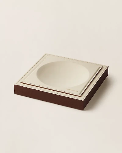 Brennan Leather-Teak Catchall