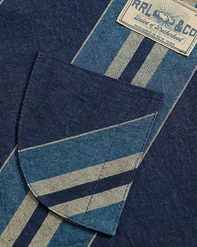 Indigo Striped Woven Apron