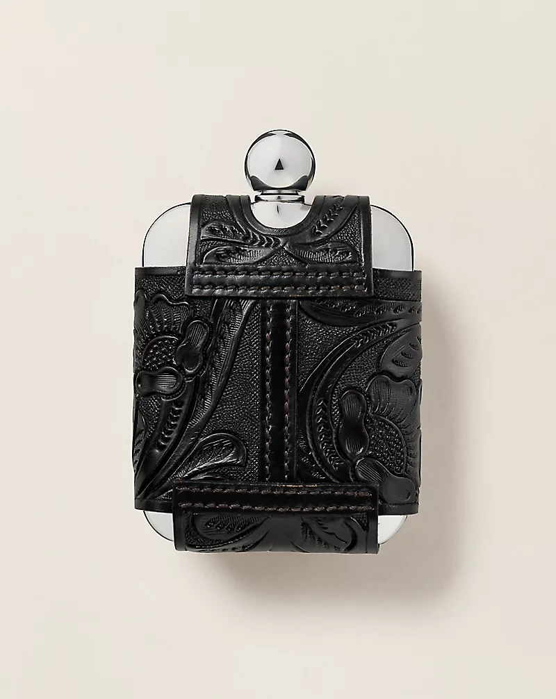 Flask & Hand-Tooled Leather Case