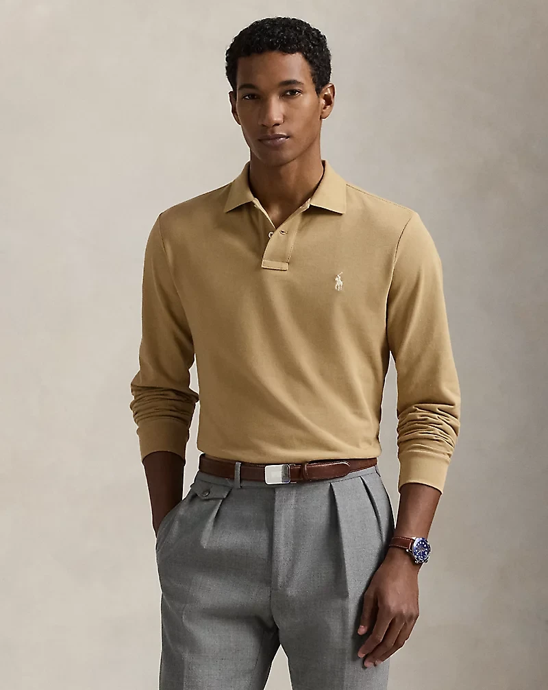 Custom Slim Fit Mesh Polo Shirt