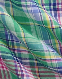 Classic Fit Plaid Linen Workshirt